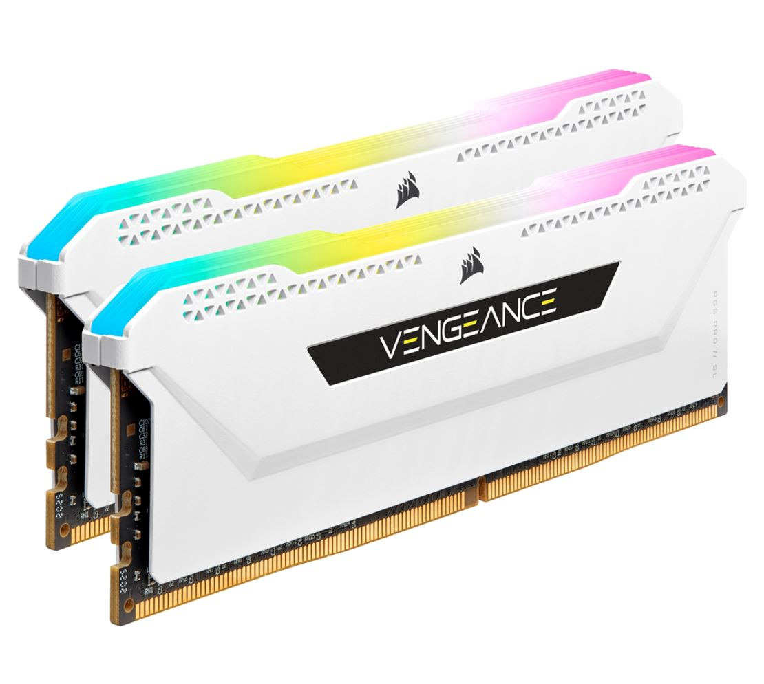 CORSAIR Vengeance RGB PRO SL 16GB (2x8GB) DDR4 3600Mhz C18 White Heatspreader Desktop Gaming Memory